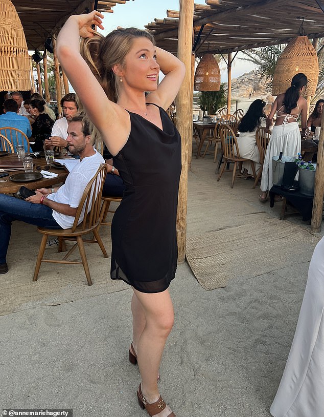 Anne Marie Hagerty (above) has dated in more than 25 countries on a 'global quest' to find a husband.  She is pictured above in Mykonos, Greece