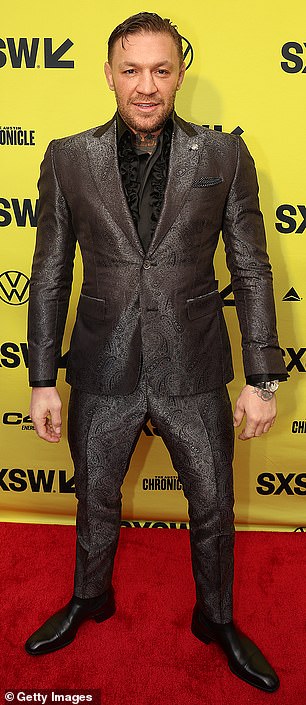 McGregor, who will make his acting debut in Road House, looked sharp as he wore a patterned jacket and matching fitted trousers