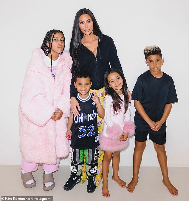 Kim (pictured with her children North, 10, Saint, eight, Chicago, six, and Psalm, four) has made it clear that she will 'always put her children first'