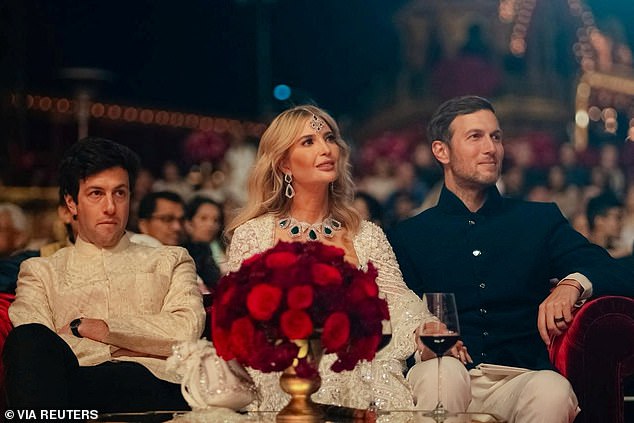 In a photo taken at the event, Ivanka is seen with her husband and brother-in-law, but Kloss is noticeably absent from the photo