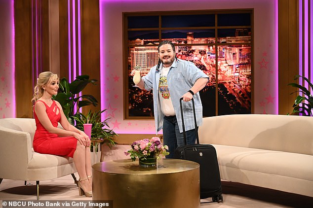 Cruz joked about Britt being played by the same gender.  “At least you were played by a woman,” he said in a podcast interview with Britt.  'I was also played by a woman.  Pictured: Actress and comedian Aidy Bryant (center) portrays Cruz on SNL