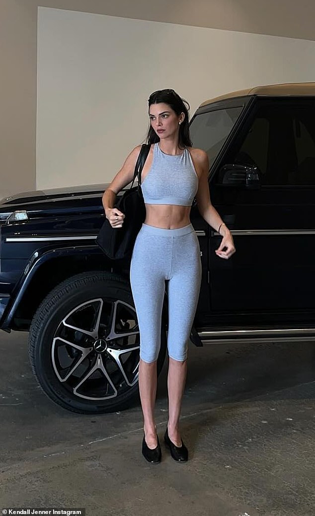 Kendall Jenner showed off her toned figure and casual style in a new series of photos on social media on Tuesday