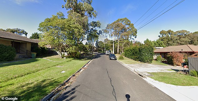The 39-year-old was reportedly armed with a wooden pole and appeared to be taking drugs on Morrison Crescent in Kilsyth in Melbourne's east about 11pm on Saturday (pictured).  he was restrained by an off-duty officer and a member of the public before becoming unresponsive