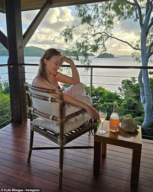 Kylie Minogue is enjoying some free time in her native Australia as she takes a break from her Las Vegas residency