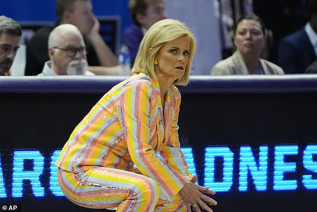 LSU head coach Kim Mulkey during Sunday's second-round game, a day after her public tirade