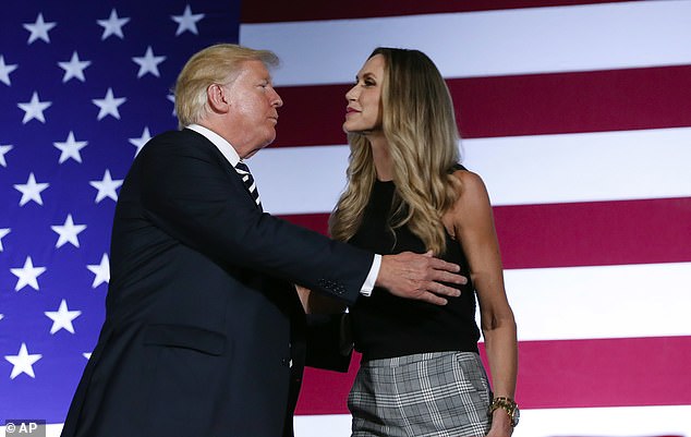 Donald Trump with his daughter-in-law Lara Trump.  On Friday she was elected co-char