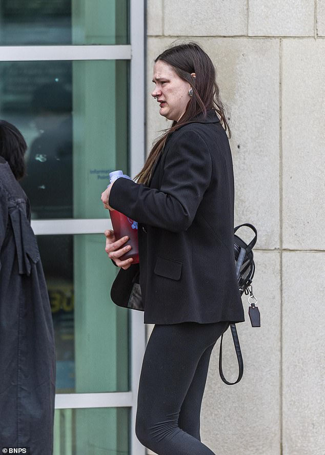 Jennifer Mallee, 28, pictured at Bournemouth Crown Court where a jury found her guilty of three charges of sexual assault