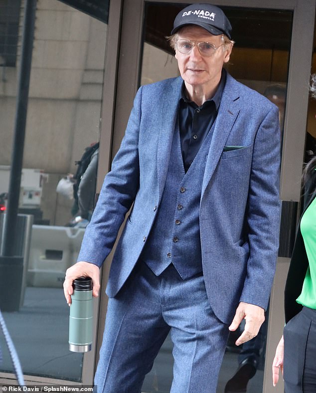 Liam Neeson was pictured taking a walk in New York on Monday, a day before the 15th anniversary of his late wife Natasha Richardson's death