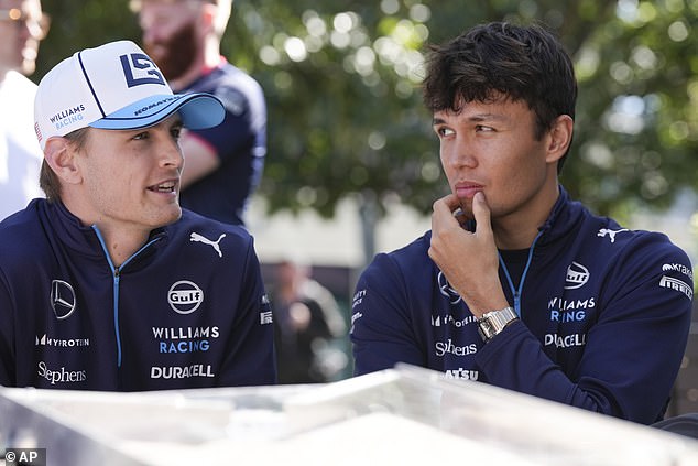 Logan Sargeant (left) has been withdrawn from the Australian Grand Prix after his car was given to teammate Alex Albon (right), who crashed during first practice in Melbourne on Friday