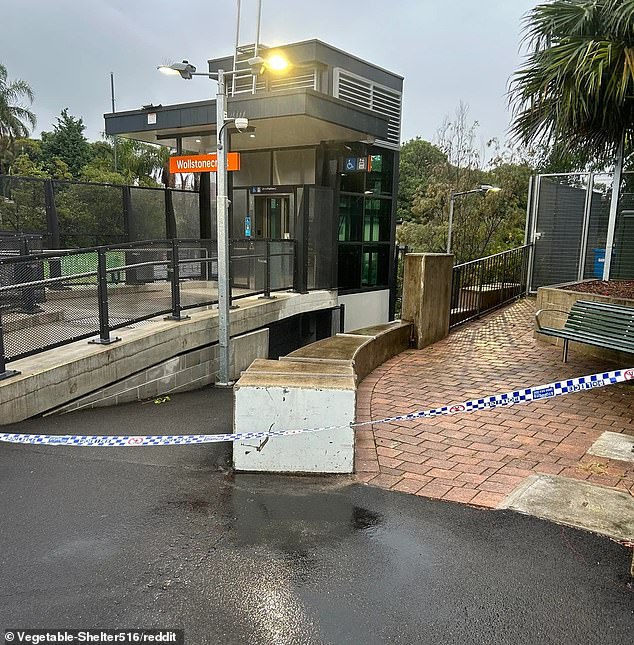 A man was found dead on the railway tracks (pictured) at Wollstonecraft Station on Sunday morning