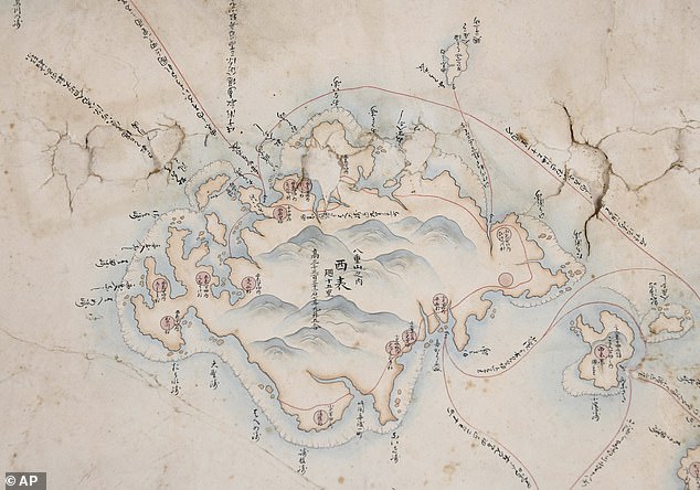 A hand-drawn map of Okinawa from the 19th century was among the items recovered