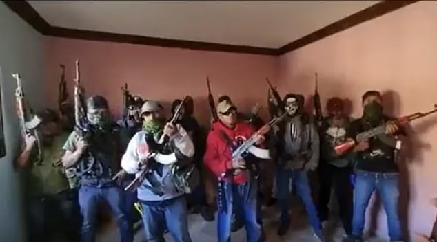 Armed members of La Familia Michoacana in a photo shared on social media