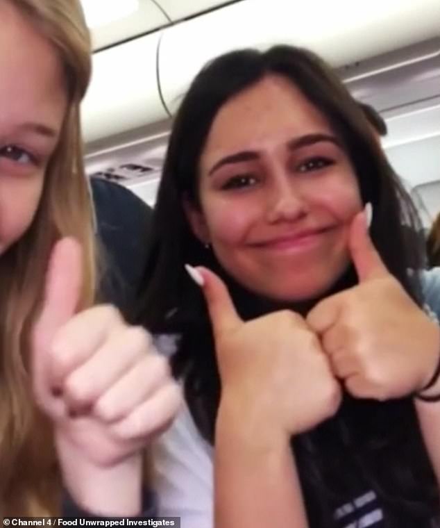 Natasha pictured on a British Airways flight just before she died