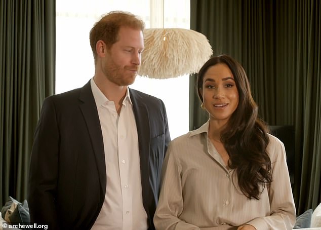 Meghan Markle (right, with Prince Harry) thinks the name of her new brand is 'perfect', according to a source