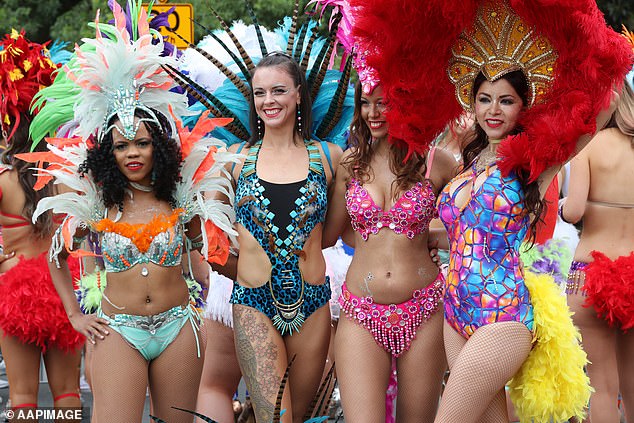 Melbourne's Moomba parade was canceled on Monday after a severe heatwave hit the city (photo participants of the previous Moomba parade)