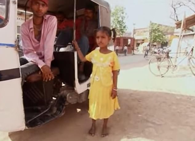 Pinki Sonkar (pictured as a child) is back living in her childhood village, in one of the poorest areas of India