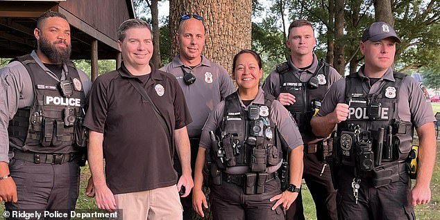 Ridgely Police Department officers, with current Chief Jeff Eckrich second from left, in an October 2023 photo