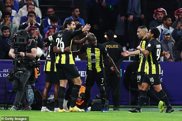 N'Golo Kante's second league goal for Al-Ittihad came in spectacular fashion on Friday evening