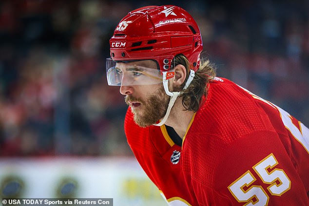 Calgary Flames blueliner Noah Hanifin (pictured) is headed to the Vegas Golden Aces