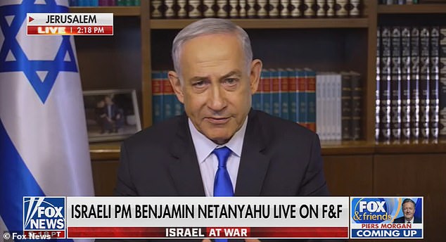 Israeli Prime Minister Benjamin Netanyahu used an interview with 'Fox and Friends' to hit back at President Joe Biden Monday morning and draw his own red line in Gaza