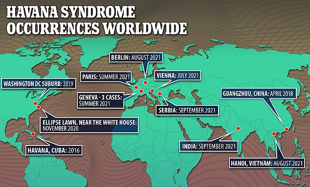 After US officials and embassy staff reported hundreds of cases in nearly 70 countries, the number of new reports of Havana syndrome dropped sharply starting in early 2022.  But the mystery of what causes the ailments and alarm remains.  (Above a timeline map of key incidents)