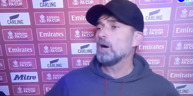 Klopp apparently took offense to a question criticizing his team's intensity in extra time