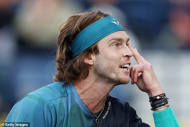 Russian star Andrei Rublev had a meltdown in the semi-finals of the Dubai Tennis Championships