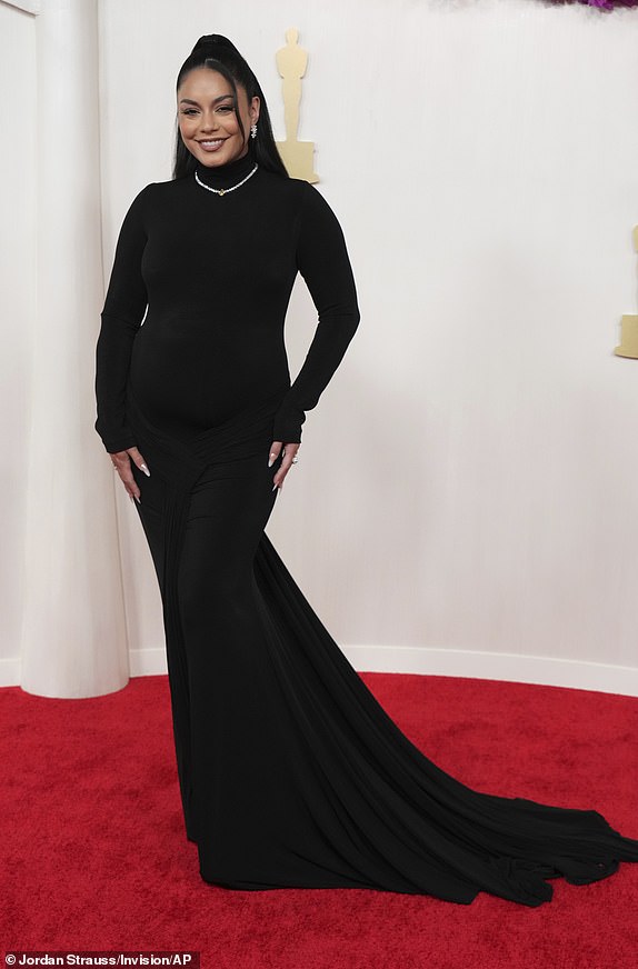 Vanessa Hudgens arrives at the Oscars on Sunday, March 10, 2024, at the Dolby Theater in Los Angeles.  (Photo by Jordan Strauss/Invision/AP)