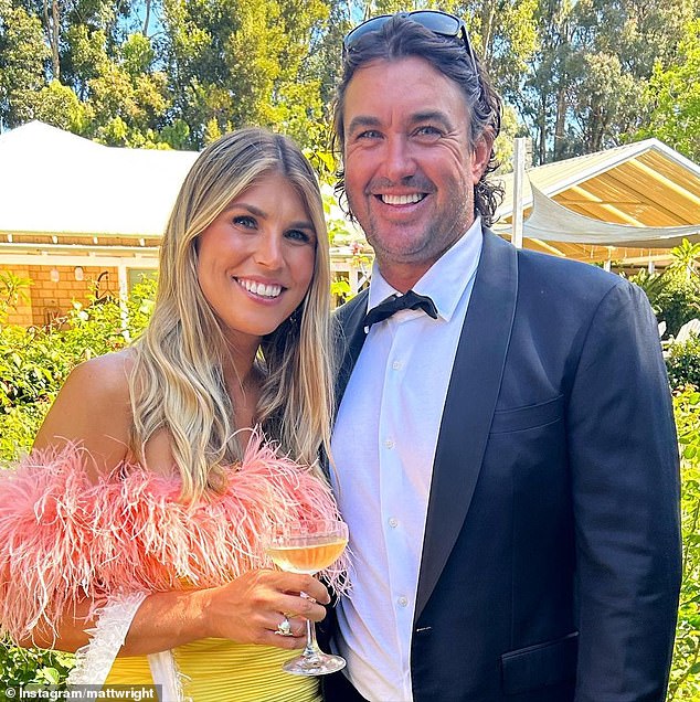 Outback Wrangler star Matt Wright (pictured with his wife Kaia) piloted Helibrook who piloted the helicopter on which Chris Wilson dangled from a harness to collect crocodile eggs