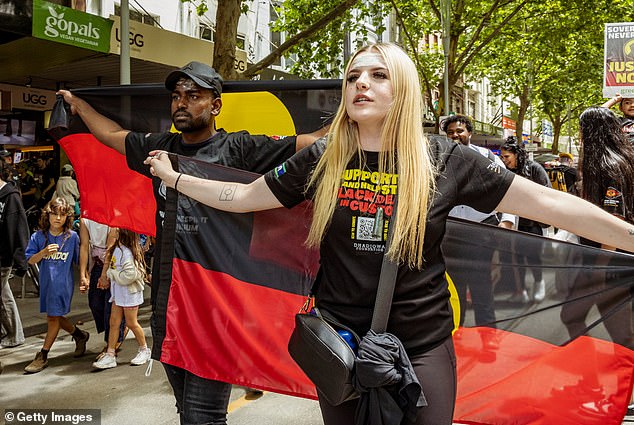 A municipality's decision to replace the Recognition of Land has sparked outrage among reconciliation groups.  The photo shows participants of the Invasion Day