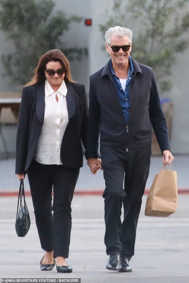 Pierce Brosnan started his week in style by heading out to dinner with his wife Keely Shaye Smith