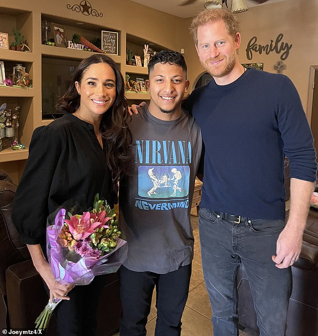 The latest photos were shared by Irma's cousin, John Martinez, who praised Harry and Meghan for their 