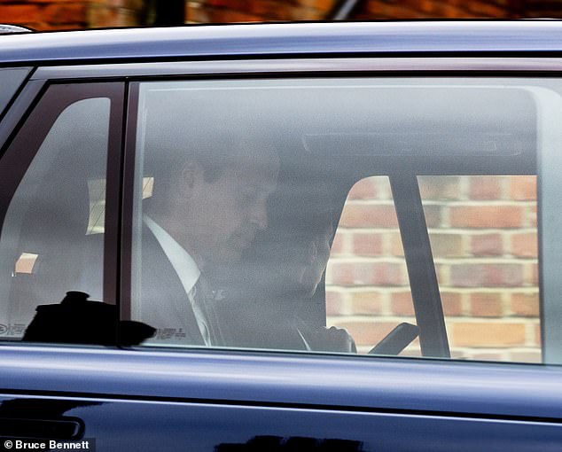 March 11: Prince William and Kate leave Windsor together while riding in a car