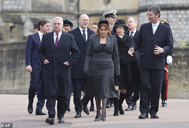 The Firm attended the thanksgiving service at Windsor Castle for the late King Constantine of Greece, where Prince William withdrew for personal reasons