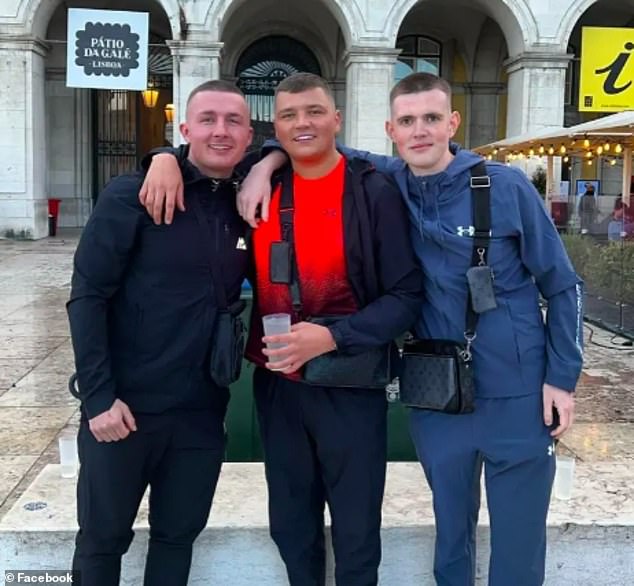 Rangers fan Thomas McAllister (centre) died after Thursday's match in Lisbon