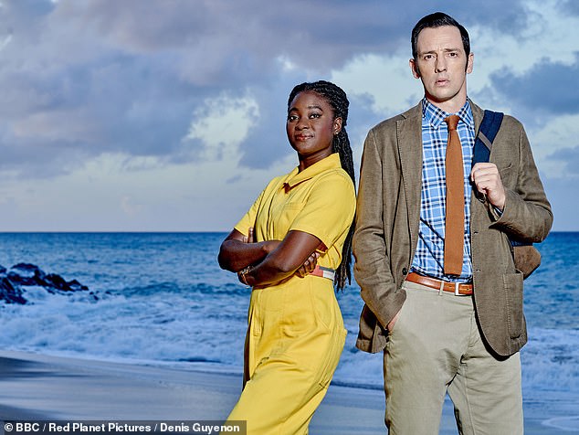 Ralf Little has become the latest Death In Paradise leader to leave the show.  Pictured with co-star Shantol Jackson, who plays Naomi Thomas