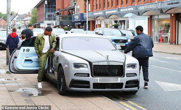 A YouTuber has revealed the serious damage sustained to Marcus Rashford's Rolls Royce (L).