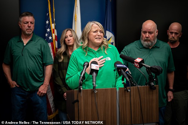 Michelle Strain Whiteid, the heartbroken mother of Riley Strain, broke her silence at a press conference just hours after her 22-year-old son was found dead in a river eight miles from where he disappeared in Nashville