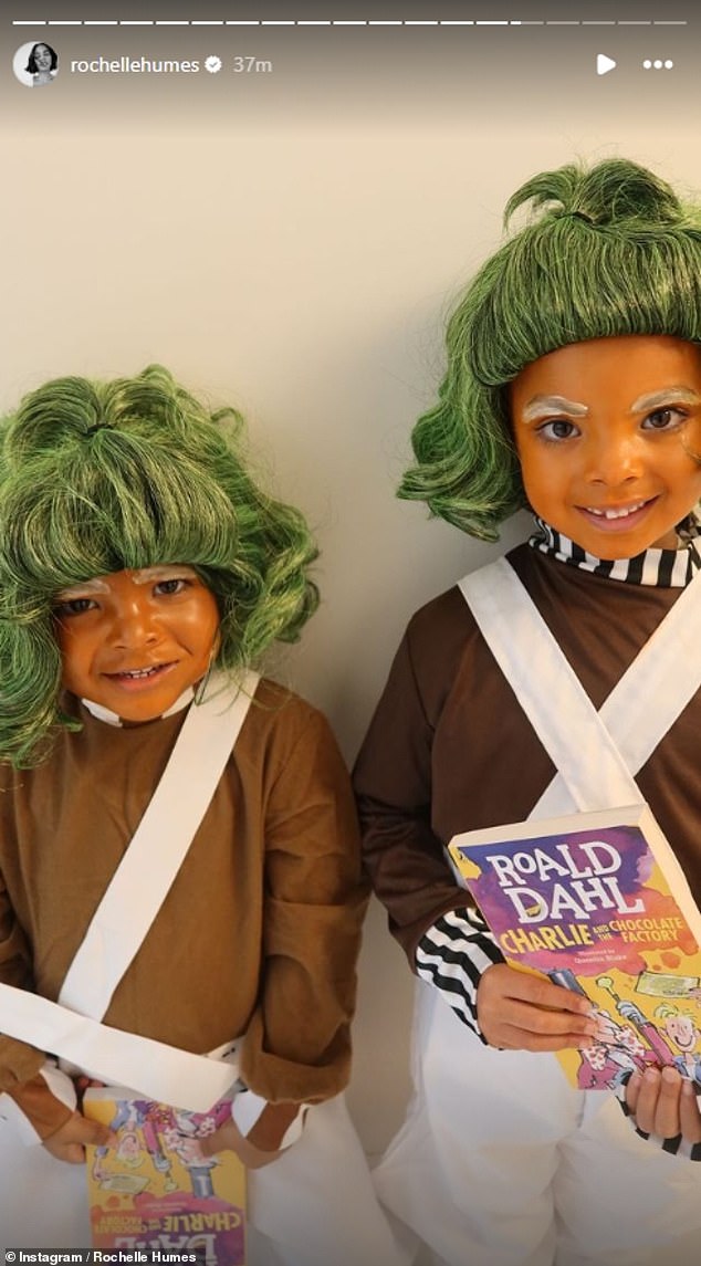 Rochelle Humes was one of many stars who celebrated World Book Day on Thursday, sharing adorable snaps of their children dressed as some of the world's biggest stars.