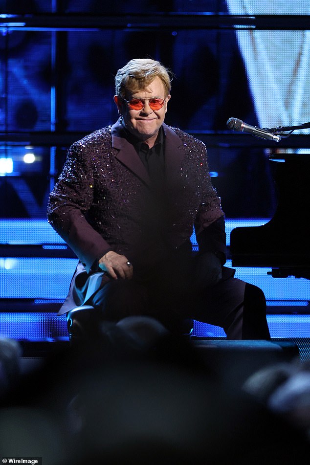 Music legend Sir Elton John may be heading Down Under for an extended stay.  Pictured: The superstar performing in New York in November 2023