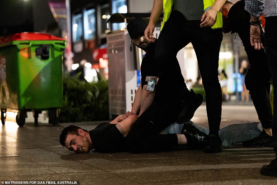 A reveler's party ended with him in handcuffs