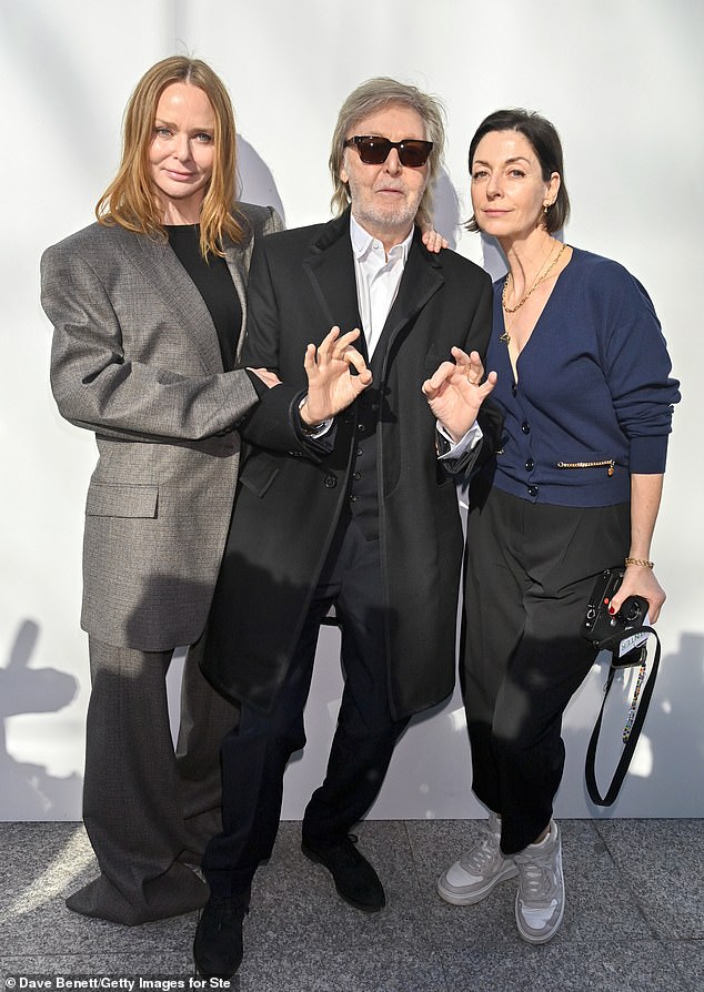 The McCartney family came together on Monday to support Stella at her Paris Fashion Week show