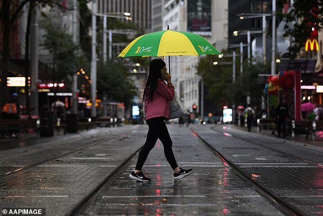 Showers and cloudy weather are forecast for all Australian capitals on Monday, including Sydney (pictured).