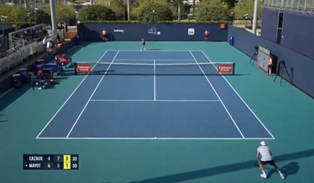 Arthur Cazaux collapsed on the court halfway through his match at the Miami Open on Monday