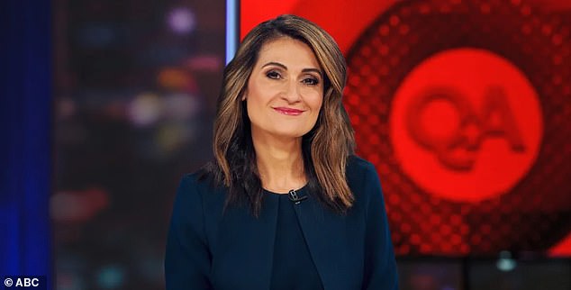 ABC's main current affairs programme, Q+A, received no fewer than 2,100 complaints from viewers last year.  Ombudsman Fiona Cameron said most of the issues raised by fans related to the panel's reporting on the war in Gaza.  Pictured: current host Patricia Karvalas