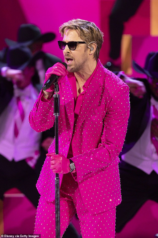 Gosling brought the 'Kenergy' to the Oscars on Sunday when he performed the nominated song 'I'm Just Ken'