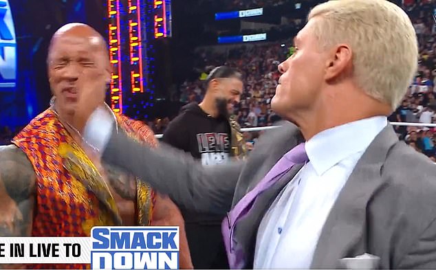Cody Rhodes punched The Rock in the face on Friday Night SmackDown after being insulted