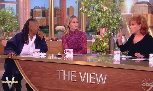 Whoopi was clearly frustrated with Sara and her co-host Joy Behar (right) as they discussed Kate and the Photoshop drama