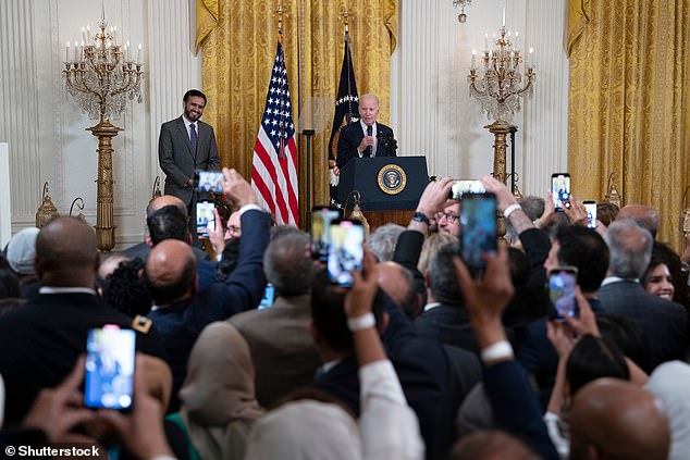 President Joe Biden during Eid al-Fitr 2023 at the White House, marking the end of Ramadan