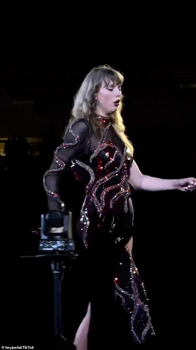 Taylor Swift (pictured) has fans worried after appearing to have a cold during her first show in Singapore